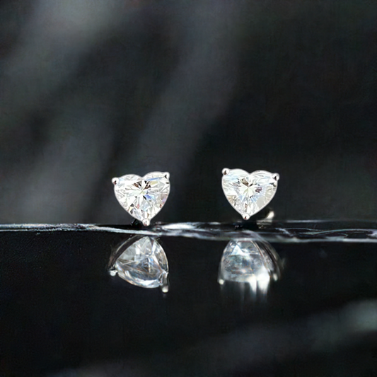 Heart Diamond Studs